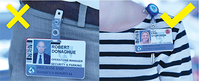 badge wear correctly improper donaghue demonstrates bwh
